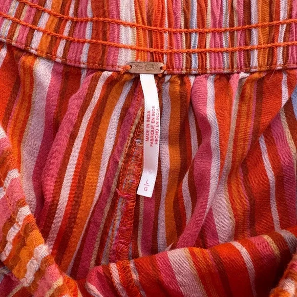 Free People Saylor Stripe Shorts Size L Mango Combo - Picture 4 of 7